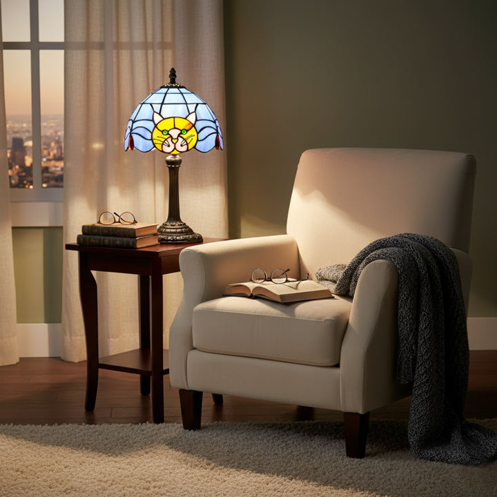 Retro Barokk Macskás Asztali Lámpa - Meleg, Barátságos Fény