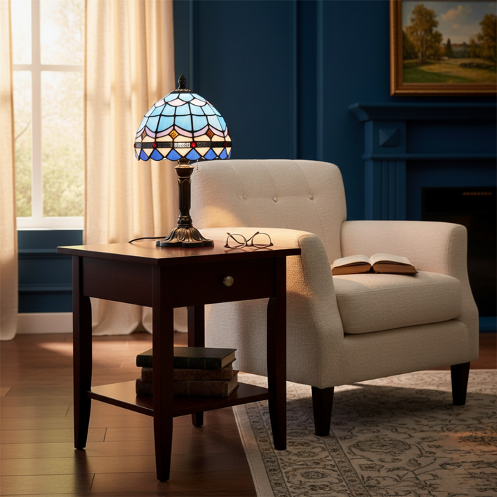 Retro Arany Barokk LED Lámpa Vitral Dizájn Mediterrán Bájjal