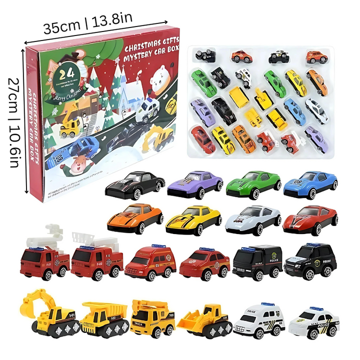 Alu játékkal készült karácsonyi naptár