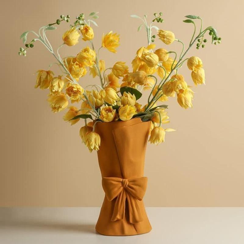 Knot & Bloom - Kerámia váza masnival