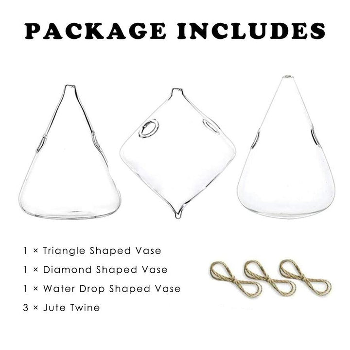 Üveges fali terrárium készlet 3 darabban