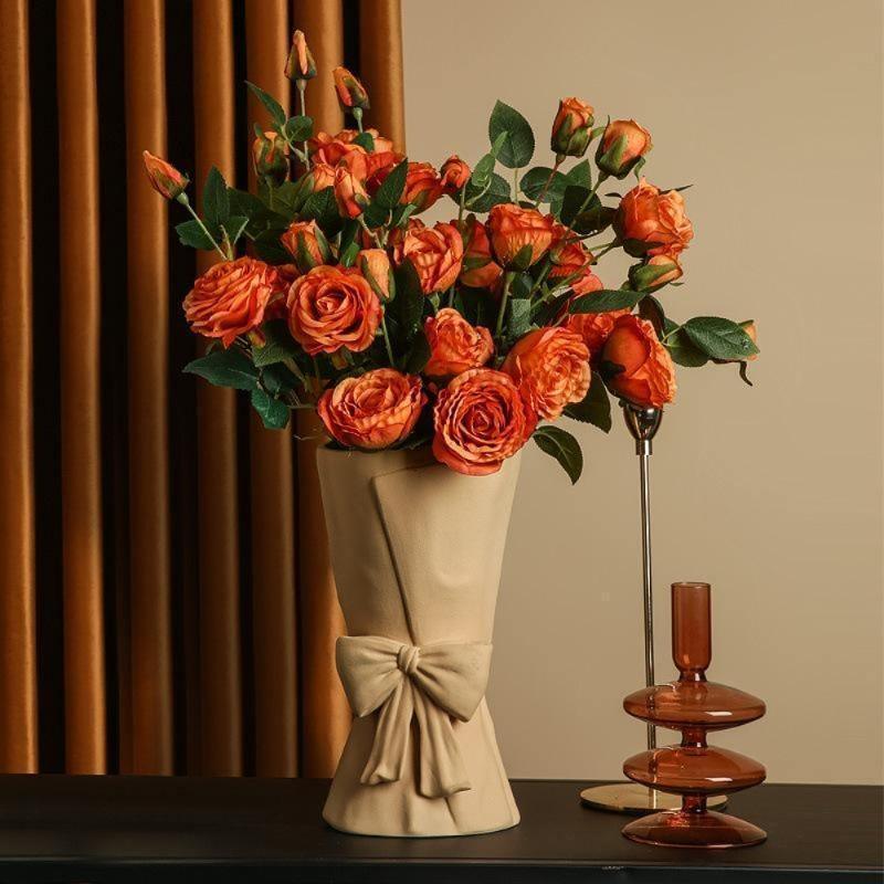 Knot & Bloom - Kerámia váza masnival